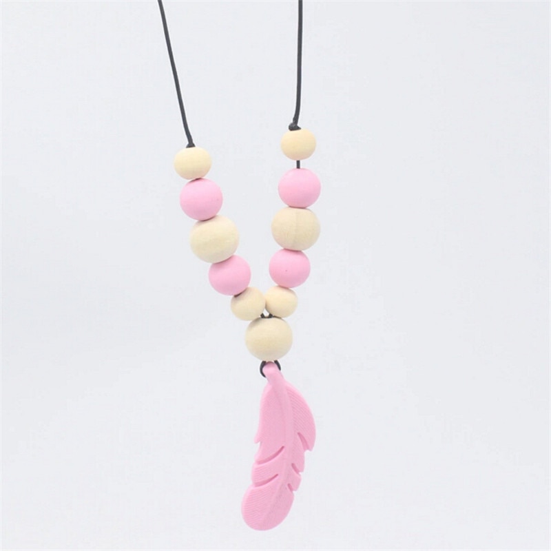 Baby Teething Necklace Food Grade Silicone Beads Long Chain Baby Goods Silicone Bead Nurse Gift For Baby Teether